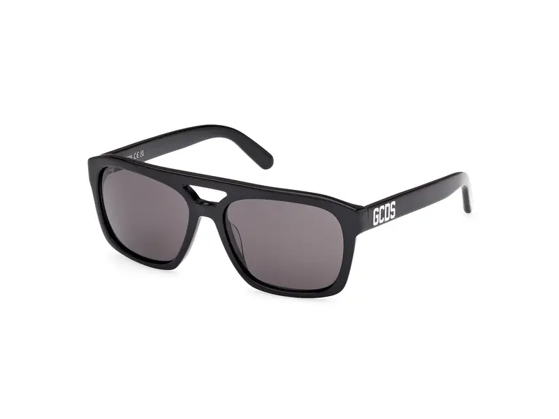 GCDS Unisex GD0058 01A Occhiali da sole Acetato Nero Fumo Squadrata Normale