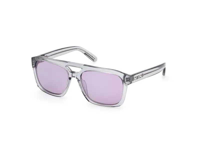 GCDS Unisex GD0058 20Y Occhiali da sole Acetato Grigio Viola Squadrata Normale