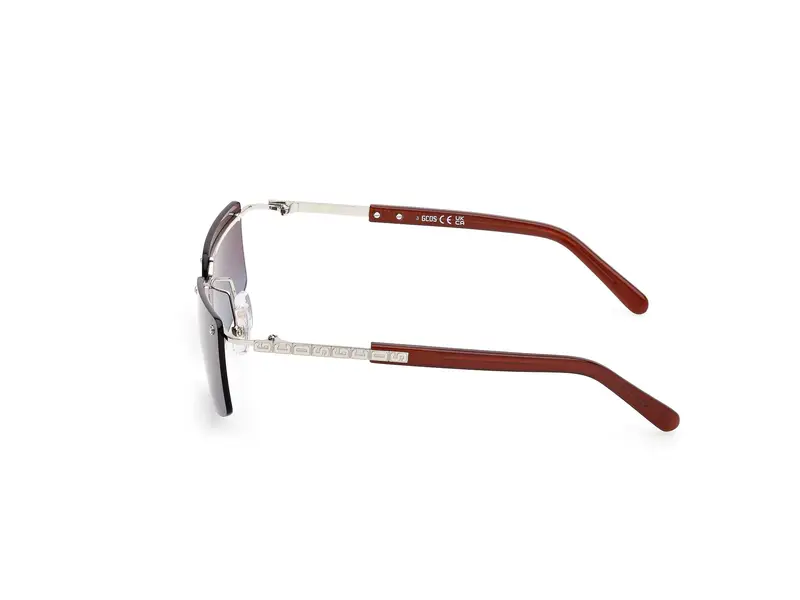 GCDS Unisex GD0061 16T Occhiali da sole Metallo Palladio Bordeaux Squadrata Normale miniatura 2