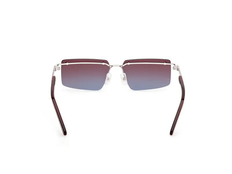 GCDS Unisex GD0061 16T Occhiali da sole Metallo Palladio Bordeaux Squadrata Normale miniatura 3