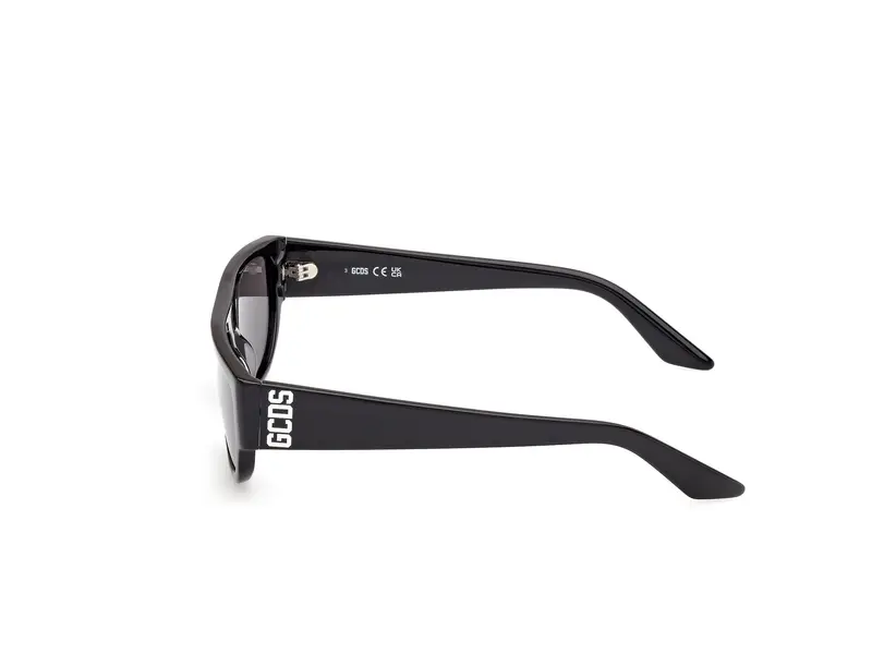 GCDS Unisex GD0062 01A Occhiali da sole Acetato Nero Fumo Geometrica Normale miniatura 2