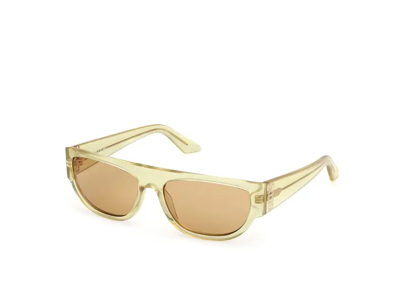 GCDS Unisex GD0062 39J Occhiali da sole Acetato Giallo Marrone Geometrica Normale