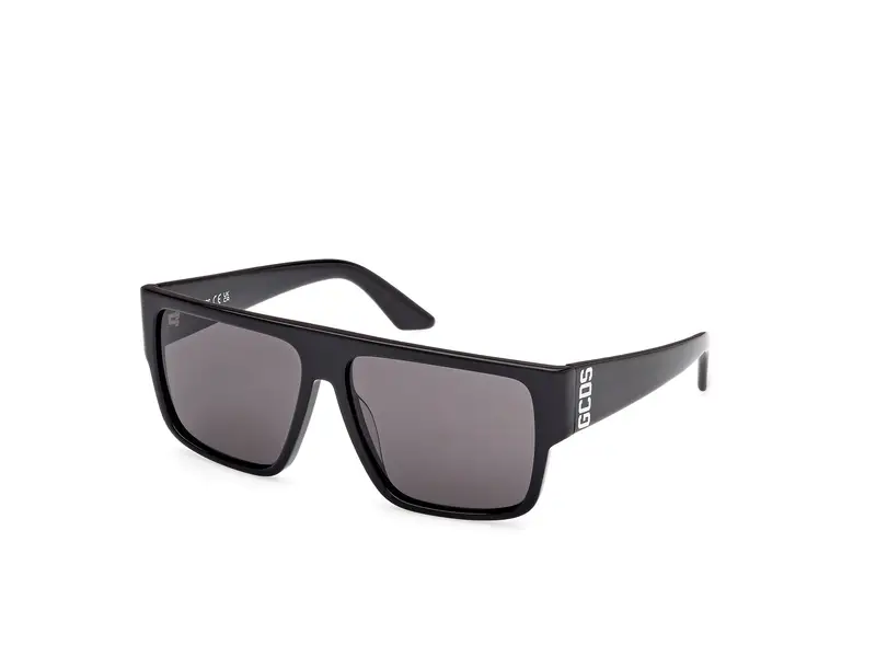 GCDS Unisex GD0063 01A Occhiali da sole Acetato Nero Fumo Geometrica Normale