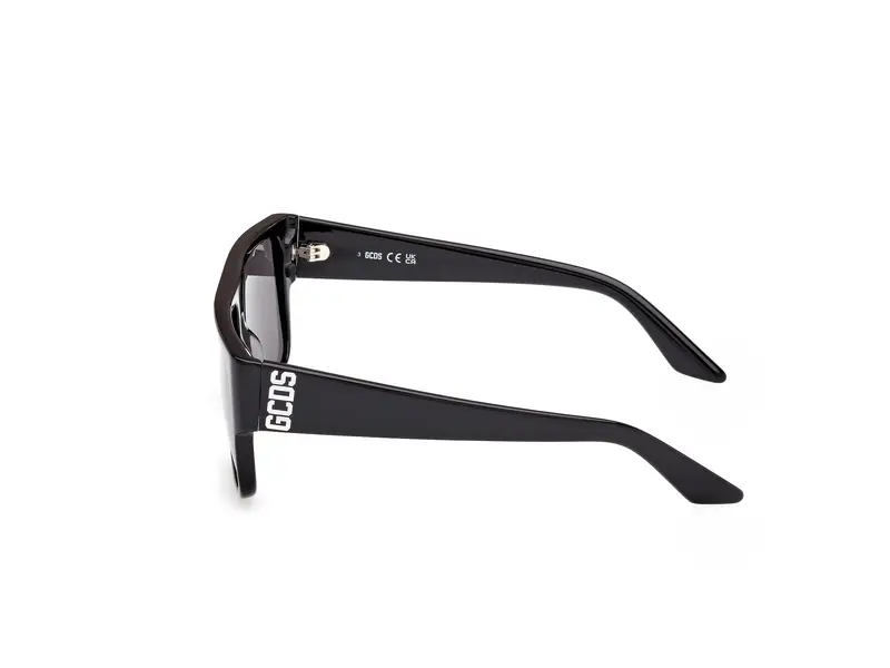 GCDS Unisex GD0063 01A Occhiali da sole Acetato Nero Fumo Geometrica Normale miniatura 2