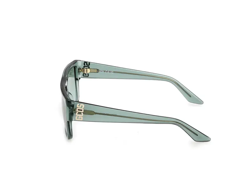 GCDS Unisex GD0063 93P Occhiali da sole Acetato Verde Verde Geometrica Normale miniatura 2