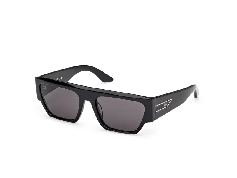 GCDS Unisex GD0064 01A Occhiali da sole Acetato Nero Fumo Geometrica Normale