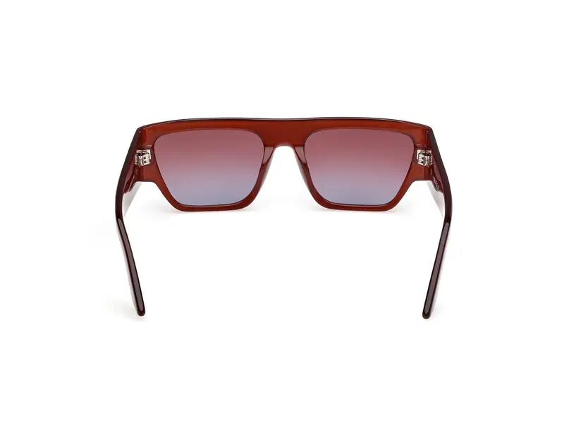 GCDS Unisex GD0064 48T Occhiali da sole Acetato Marrone Bordeaux Geometrica Normale Sfumato miniatura 3