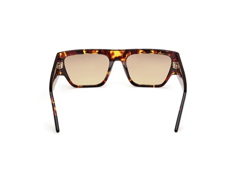 GCDS Unisex GD0064 52K Occhiali da sole Acetato Havana Marrone Geometrica Normale Sfumato miniatura 3