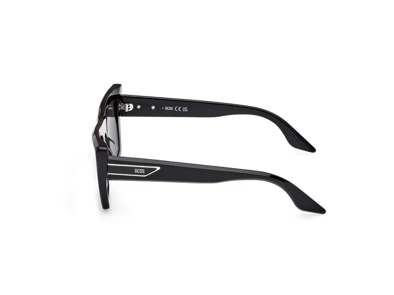 GCDS Unisex GD0065 01A Occhiali da sole Acetato Nero Fumo Cat Eye Normale miniatura 2