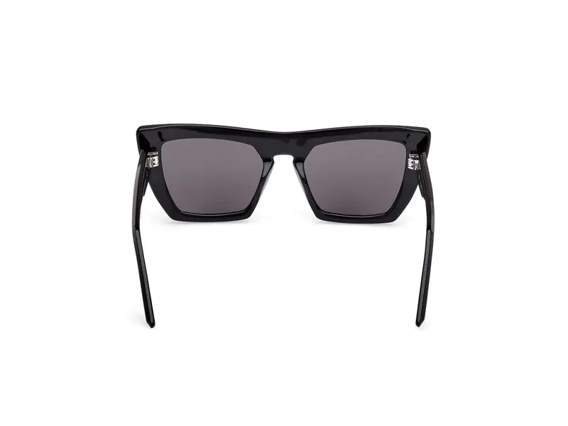 GCDS Unisex GD0065 01A Occhiali da sole Acetato Nero Fumo Cat Eye Normale miniatura 3