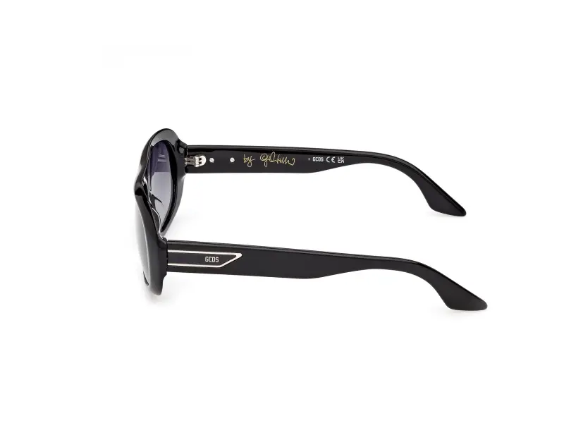 Unisex GD0067 GIULIANO 01B Occhiali da sole Acetato Nero Fumo Squadrata Normale miniatura 3