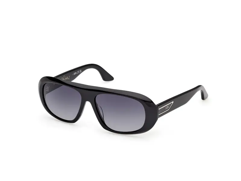 Unisex GD0067 GIULIANO 01B Occhiali da sole Acetato Nero Fumo Squadrata Normale