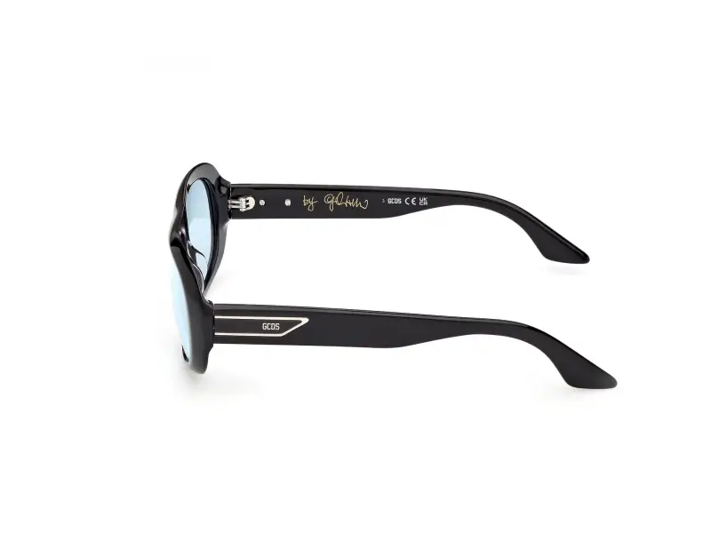 Unisex GD0067 GIULIANO 01V Occhiali da sole Acetato Nero Blu Squadrata Normale miniatura 3