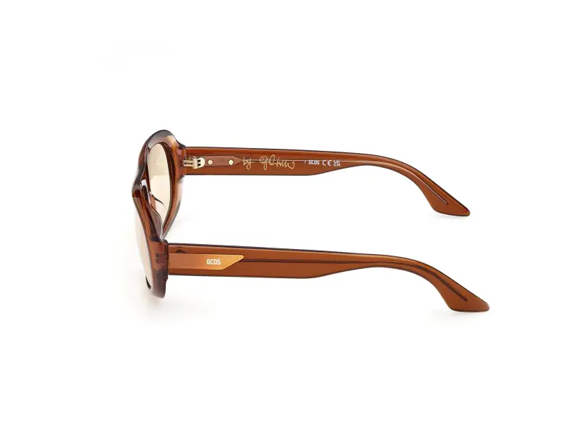 Unisex GD0067 GIULIANO 47J Occhiali da sole Acetato Marrone Giallo Squadrata Normale miniatura 3