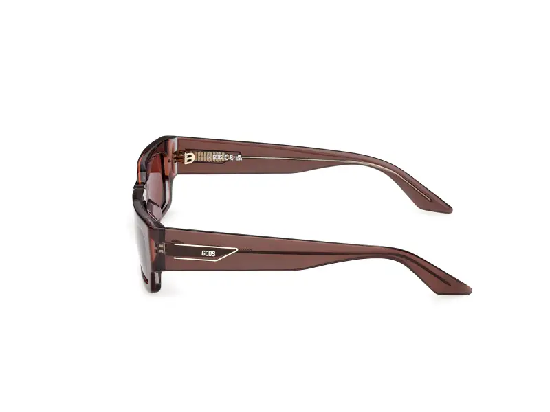 Unisex GD0068 50S Occhiali da sole Acetato Marrone Bordeaux Squadrata Normale miniatura 3
