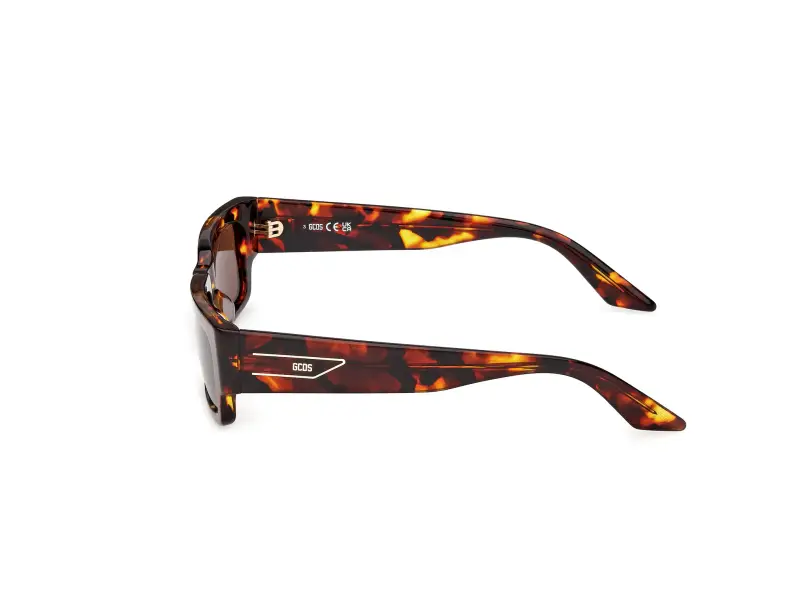 Unisex GD0068 52E Occhiali da sole Acetato Havana Marrone Squadrata Normale miniatura 3