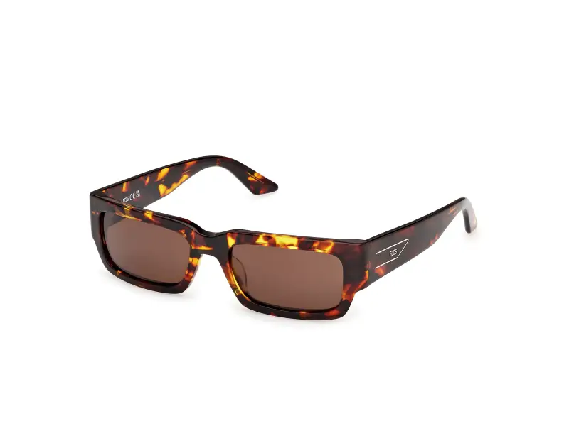 Unisex GD0068 52E Occhiali da sole Acetato Havana Marrone Squadrata Normale