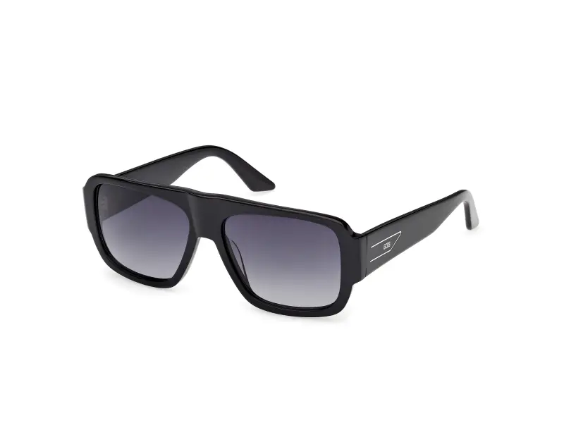 Unisex GD0069 01B Occhiali da sole Acetato Nero Fumo Squadrata Normale