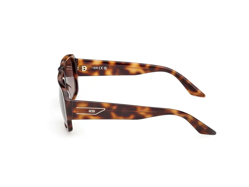 Unisex GD0069 52F Occhiali da sole Acetato Havana Marrone Squadrata Normale miniatura 3