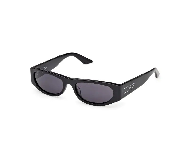 Unisex GD0070 01A Occhiali da sole Acetato Nero Fumo Rotonda Normale