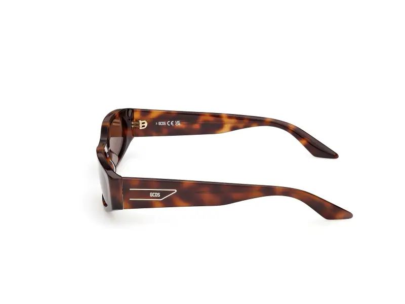 Unisex GD0070 52E Occhiali da sole Acetato Havana Marrone Rotonda Normale miniatura 3