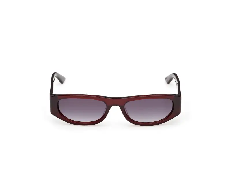 Unisex GD0070 69B Occhiali da sole Acetato Bordeaux Fumo Rotonda Normale miniatura 2