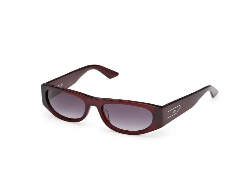 Unisex GD0070 69B Occhiali da sole Acetato Bordeaux Fumo Rotonda Normale