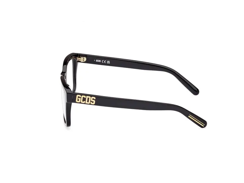 GCDS Unisex GD5020 001 Montature da vista Acetato Nero Squadrata Normale miniatura 2