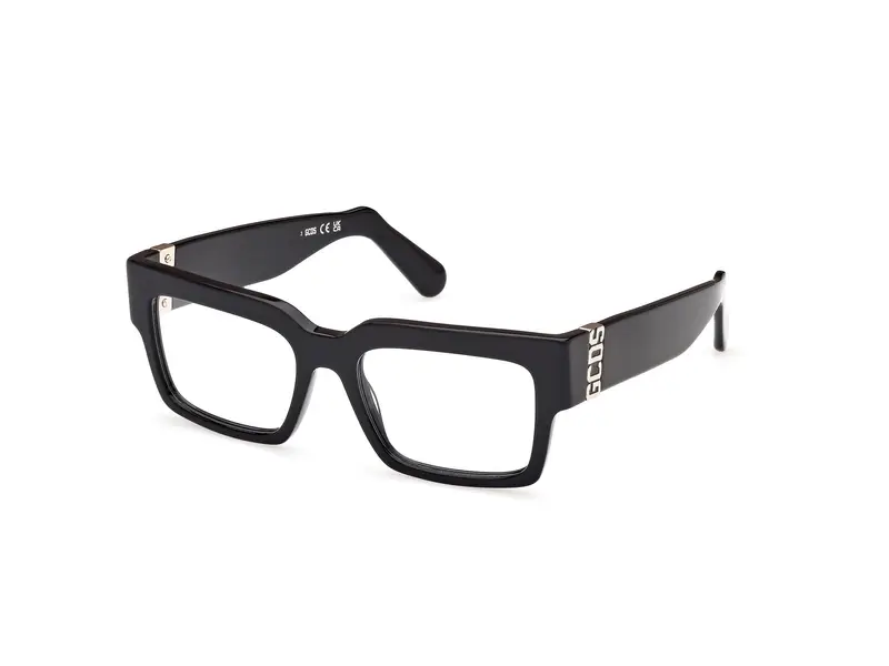 GCDS Unisex GD5023 001 Montature da vista Acetato Nero  Squadrata Normale