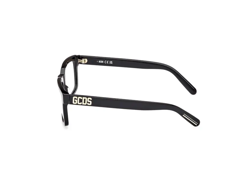 GCDS Unisex GD5027 001 Montature da vista Acetato Nero Squadrata Normale miniatura 2