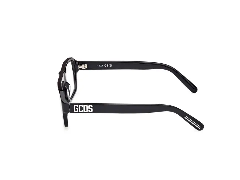 GCDS Unisex GD5038 001 Montature da vista Acetato Nero Squadrata Normale miniatura 2