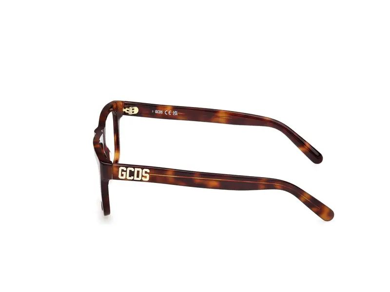 GCDS Unisex GD5043 052 Montature da vista Acetato Havana Squadrata Normale miniatura 2