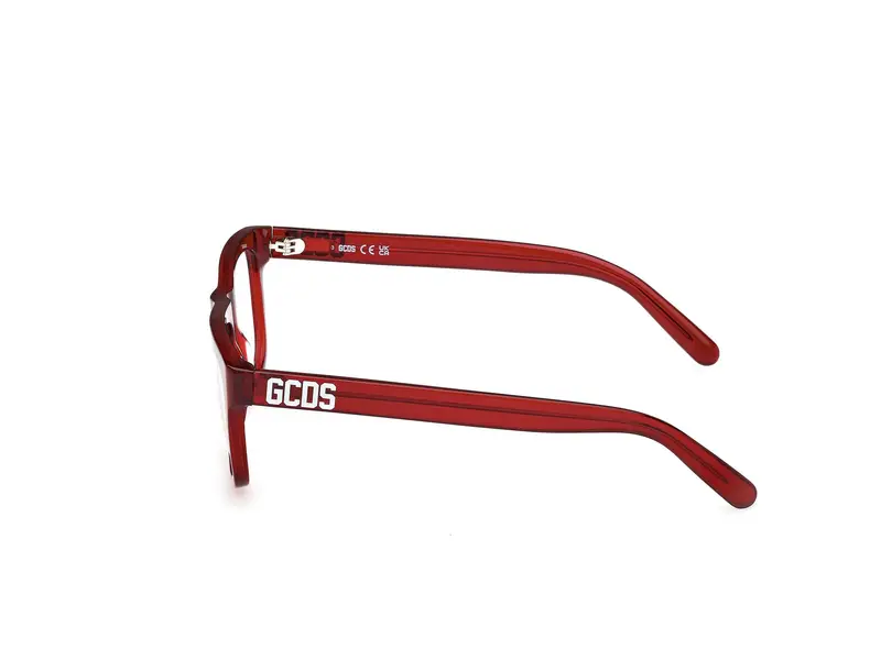 GCDS Unisex GD5043 066 Montature da vista Acetato Rosso Squadrata Normale miniatura 2