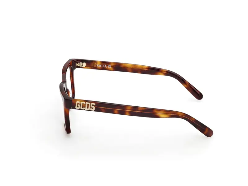 GCDS Unisex GD5044 052 Montature da vista Acetato Havana Squadrata Normale miniatura 2