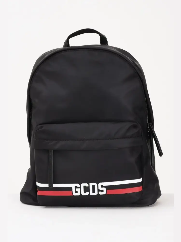 zaino in nylon nero unisex con logo tape