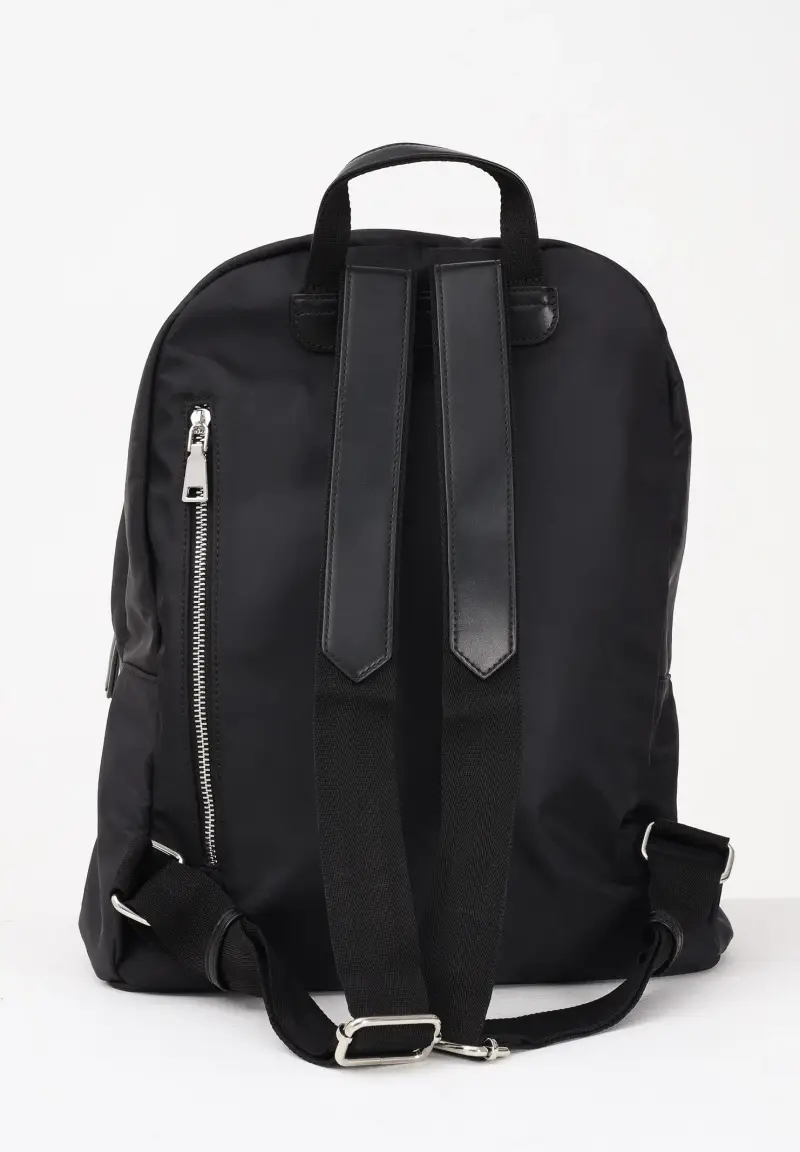 Zaino nero per uomo e donna con logo miniatura 3