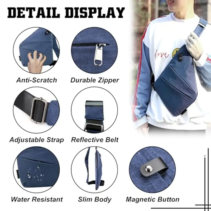 GDOKKNY Borsa a tracolla Uomo Nero 2108828 miniatura 2