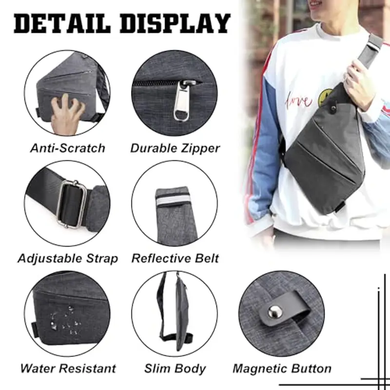 GDOKKNY Borsa a tracolla Uomo Nero 2108829 miniatura 2