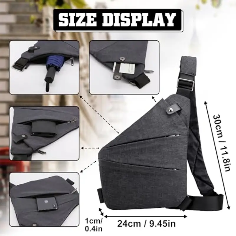 GDOKKNY Borsa a tracolla Uomo Nero 2108829 miniatura 3