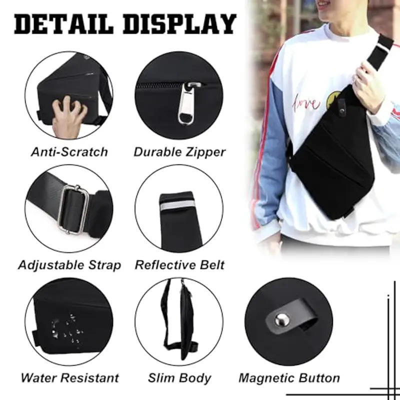 GDOKKNY Borsa a tracolla Uomo Nero 2108827 miniatura 2