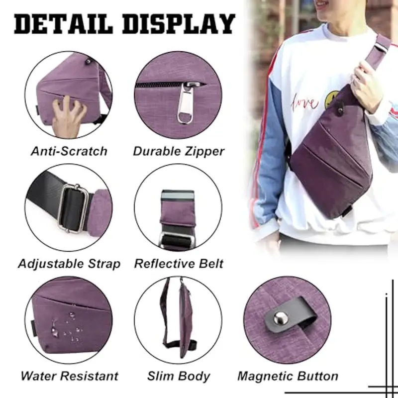 GDOKKNY Borsa a tracolla Uomo Viola 2108830 miniatura 2