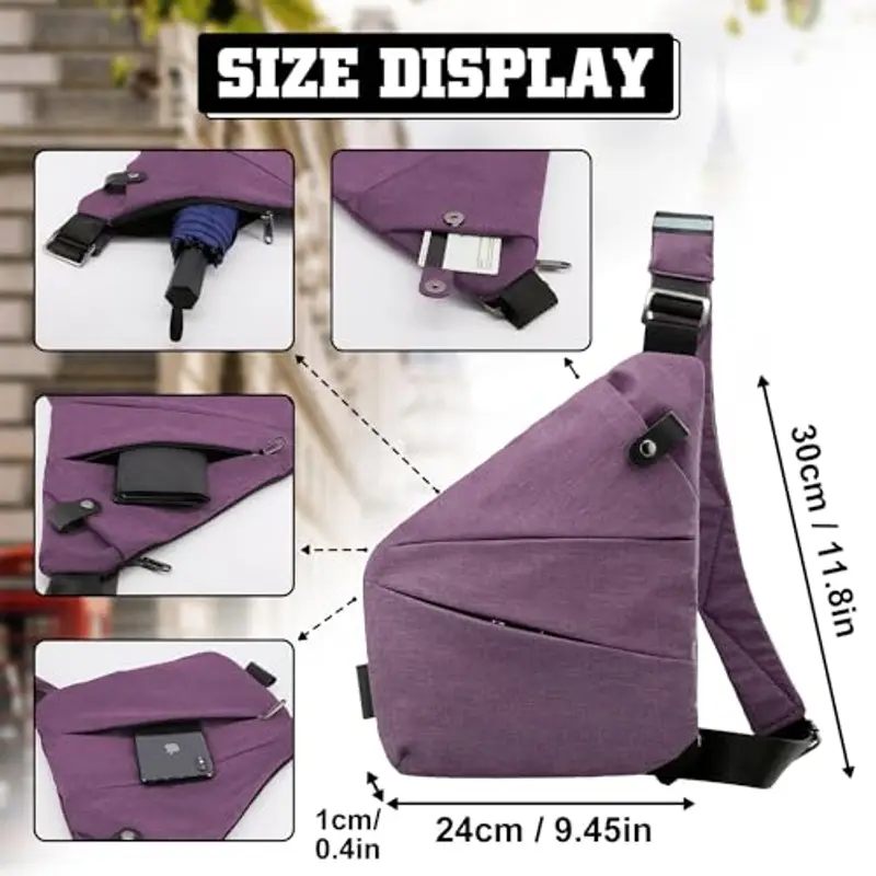 GDOKKNY Borsa a tracolla Uomo Viola 2108830 miniatura 3