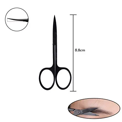 GeekerChip 5 pinzette per epile, professionale in acciaio inossidabile forbici, professionale per sopracciglia, ideale miniatura 3