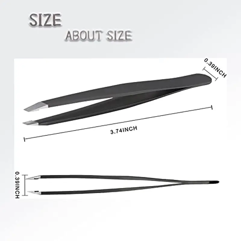 GeekerChip Pinza per depilare, pinzetta professionale per sopracciglia, pinzette in acciaio inossidabile per sopracciglia, setole incarnite facciali, pinzette per depilazione dei peli, colore: nero miniatura 2