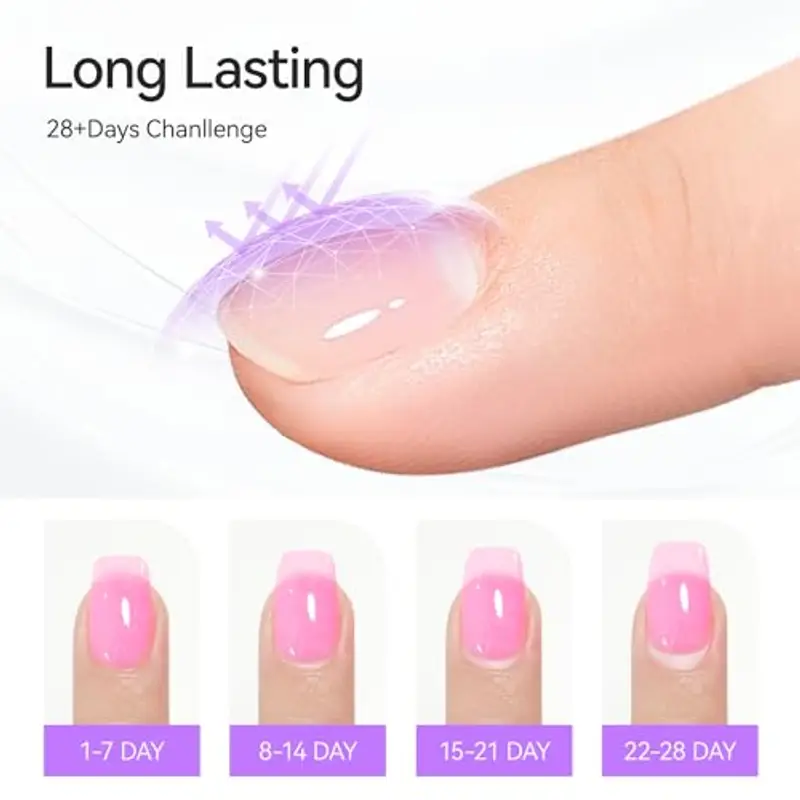 Gelike ec Colla per unghie finte: 6 in 1 colla extra forte per unghie finte, 6 in 1, punta morbida, deve essere indurito sotto una lampada UV per unghie, 16 ml miniatura 3