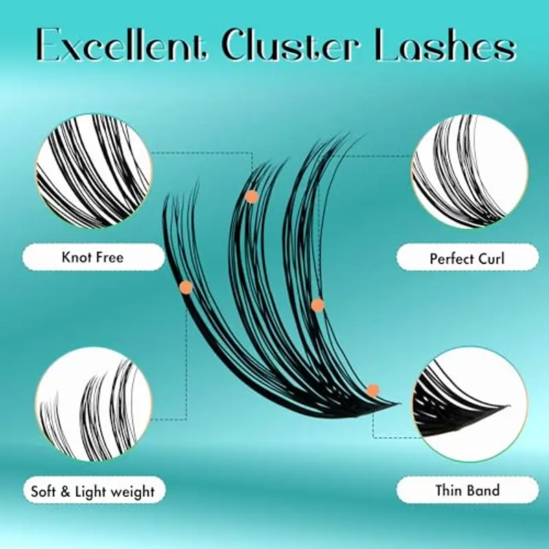 GEMERRY Ciglia Finte 40D Cluster Volume Russo 10-18mm mix 0.07 mm D Curl Fai Da Te a Casa per Principianti Individuali Professional Ciglia Finte Extension(40D-0.07D-10-18mm) miniatura 3