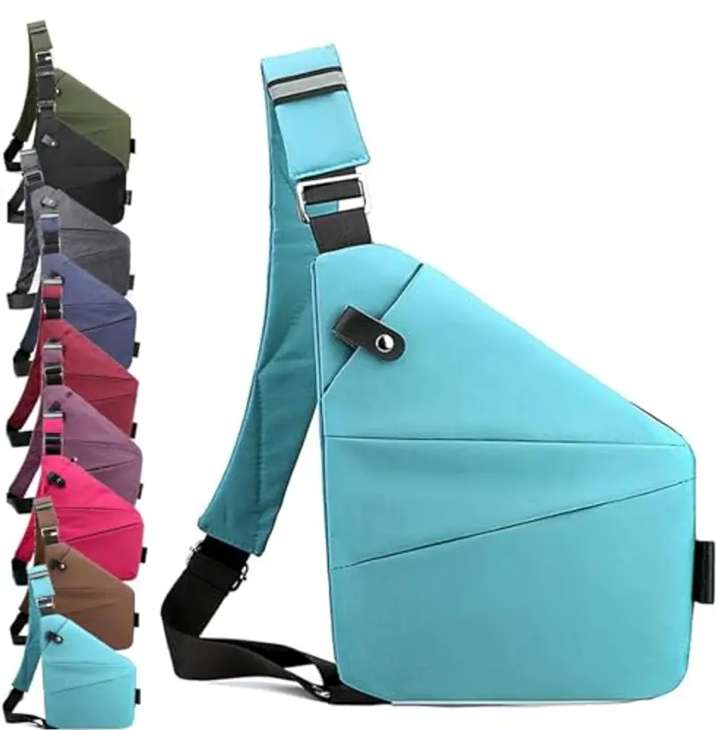 Generic Borsa da Viaggio Antifurto, Tracolla e Pettorale in Nylon per Uomo e Donna, Leggera, Semplice e di Grande Capacità