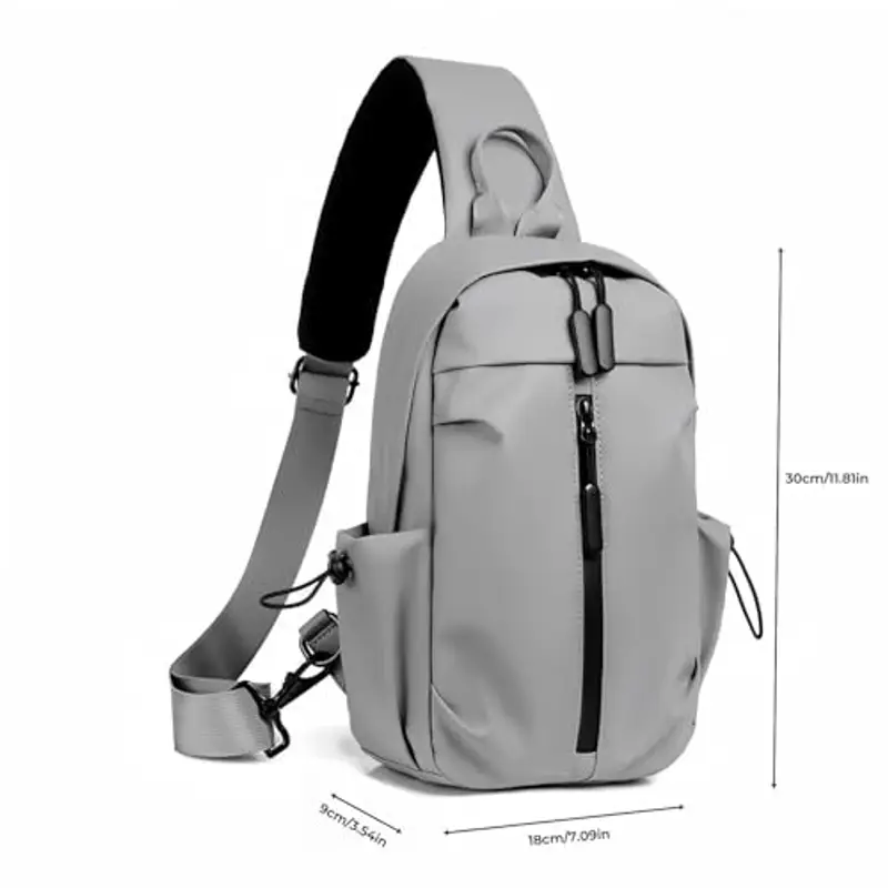 Generic Borse multiuso da uomo - pratiche borse a tracolla da viaggio, eleganti borse a tracolla, eleganti borse da petto, borse per il trasporto (Grigio chiaro) miniatura 2