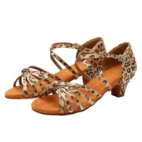Generico Donna Bambina Scarpe da Ballo Latino/Sala/Liscio Danza Moderna Americano Ragazza Latino morbide e comode miniatura 3