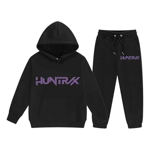 Generico K-Pop Hunters Tuta Ragazze 2-13 Anni Anime Huntrix K-p-o-p Tute da Sportiva Tracksuit Y2K Streetwear per miniatura 2